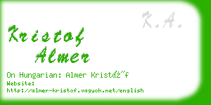 kristof almer business card